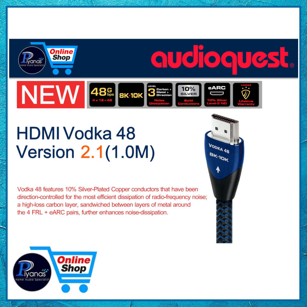 สาย HDMI AUDIOQUEST : HDMI-VODKA 48 VERSION 2.1 (1.0 เมตร)